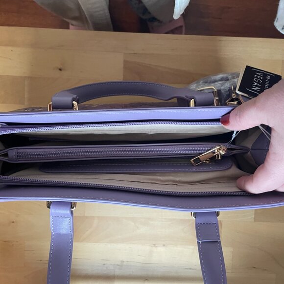 Purple floral purse - vegan leather - Picture 3 of 5